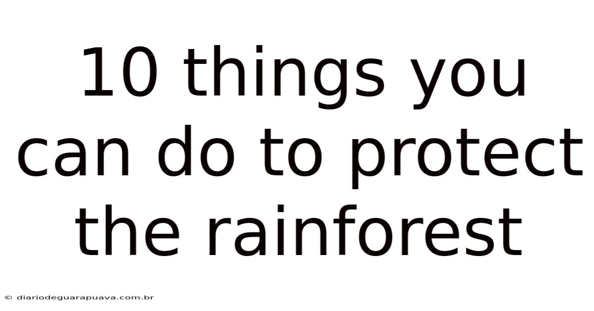 10 Things You Can Do To Protect The Rainforest
