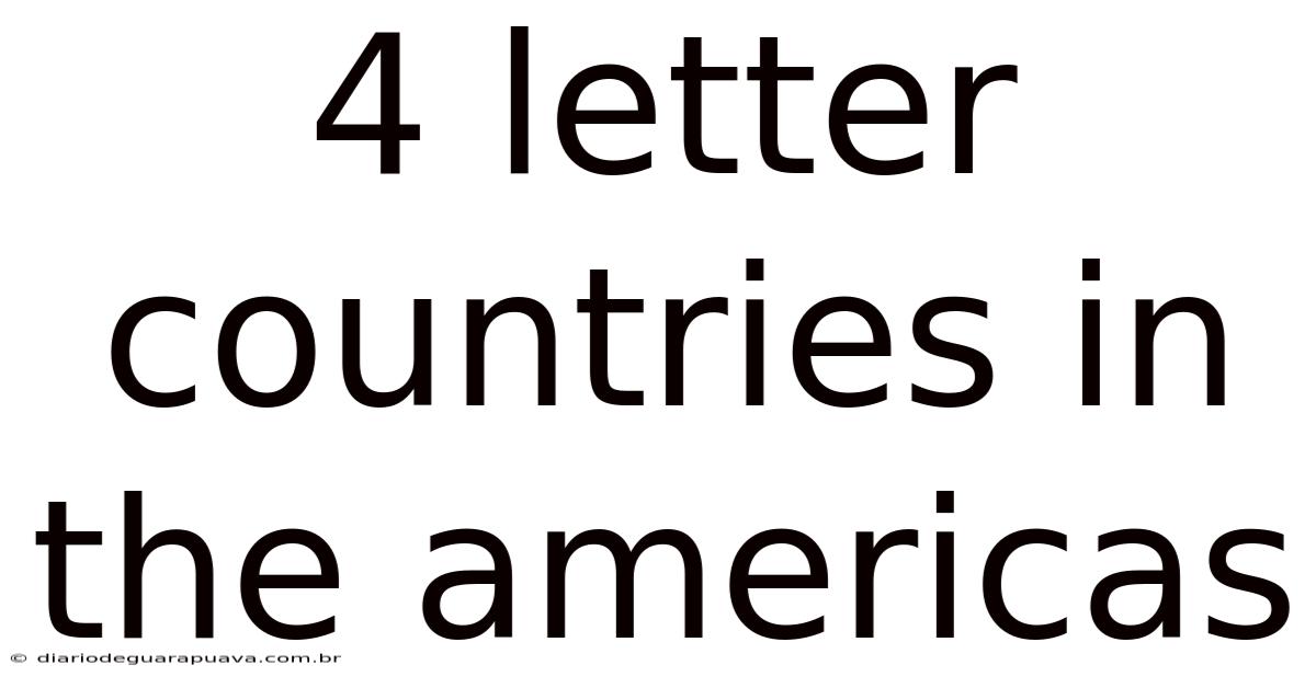 4 Letter Countries In The Americas