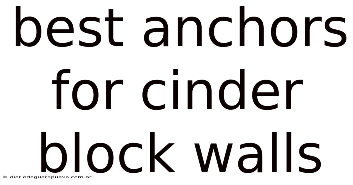 Best Anchors For Cinder Block Walls