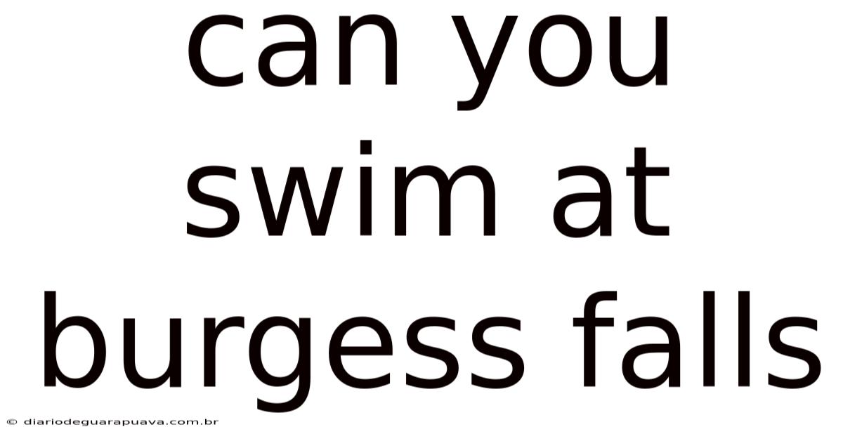 Can You Swim At Burgess Falls