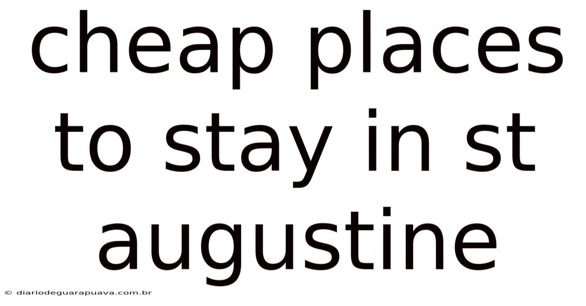 Cheap Places To Stay In St Augustine
