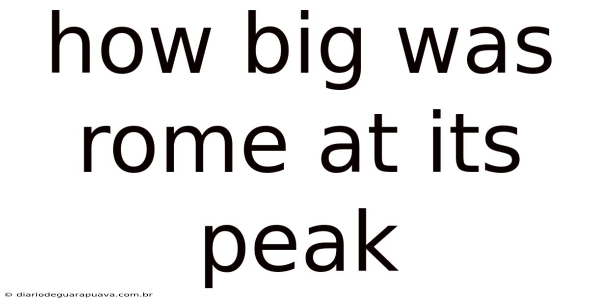 How Big Was Rome At Its Peak