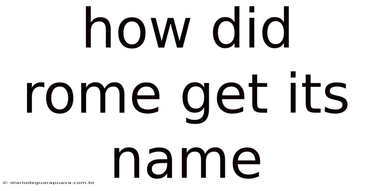 How Did Rome Get Its Name