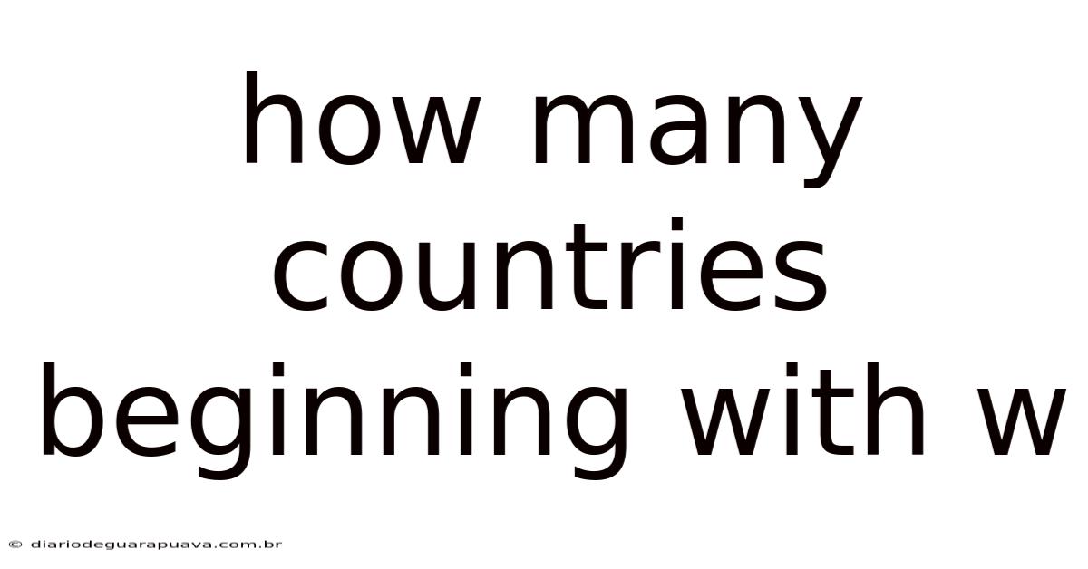How Many Countries Beginning With W