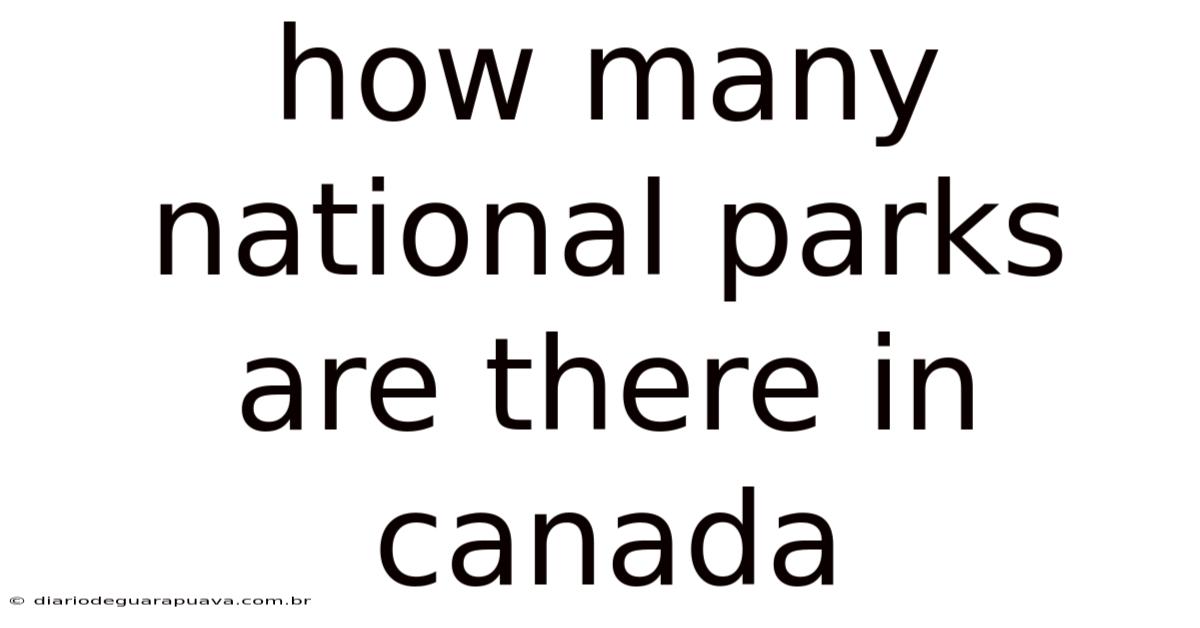 How Many National Parks Are There In Canada