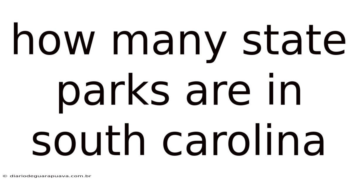 How Many State Parks Are In South Carolina