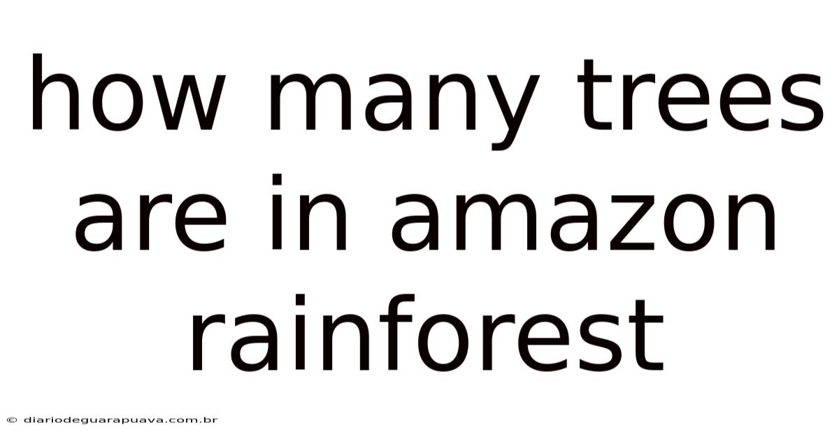How Many Trees Are In Amazon Rainforest