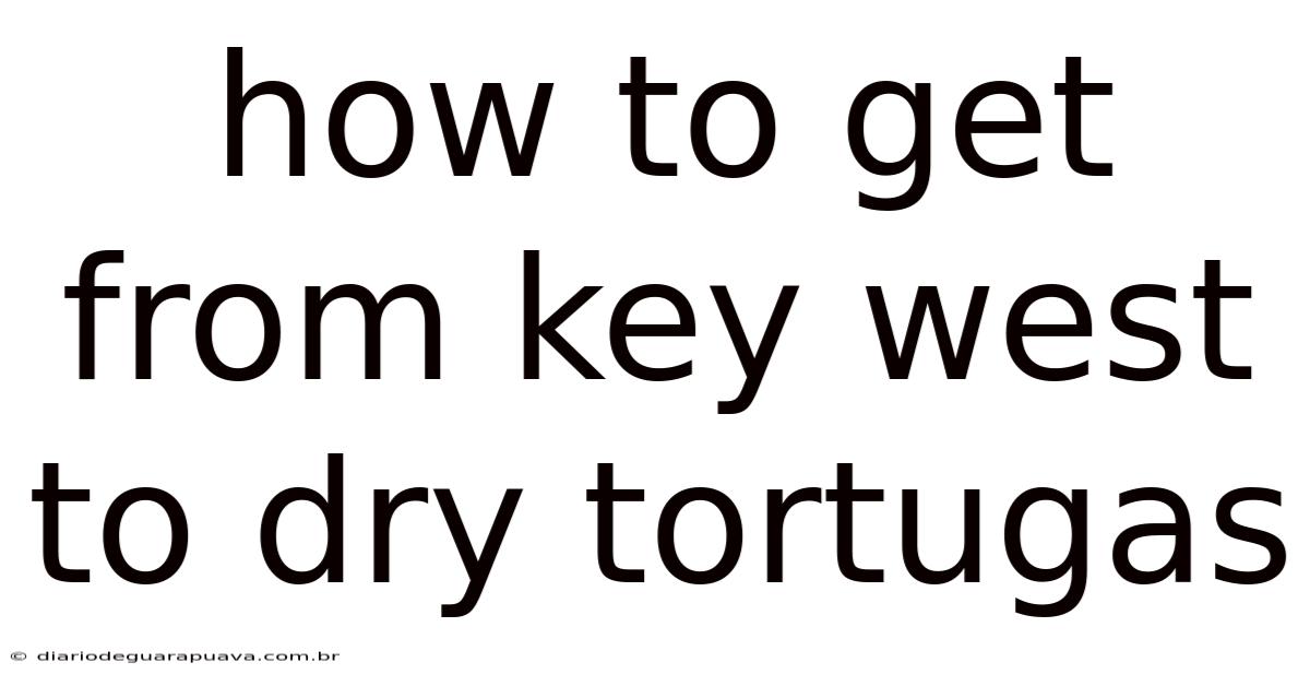 How To Get From Key West To Dry Tortugas