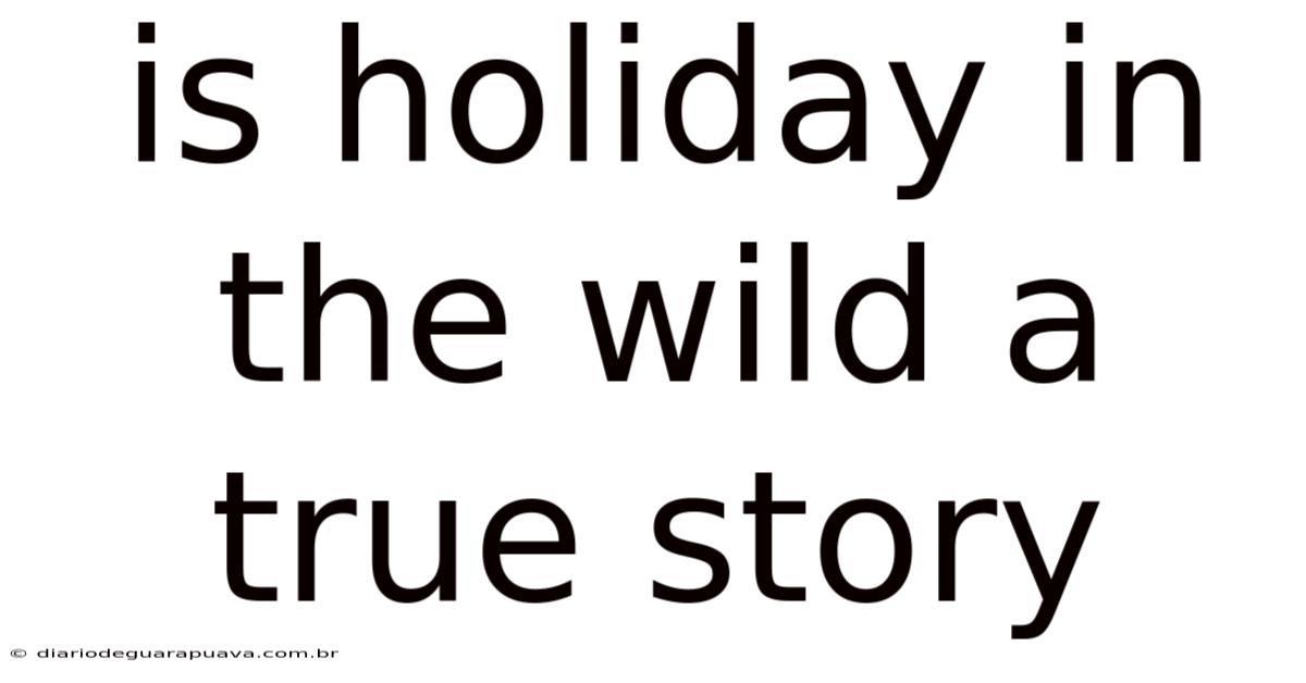 Is Holiday In The Wild A True Story