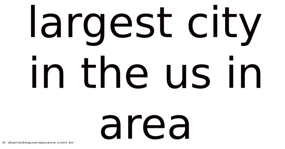Largest City In The Us In Area