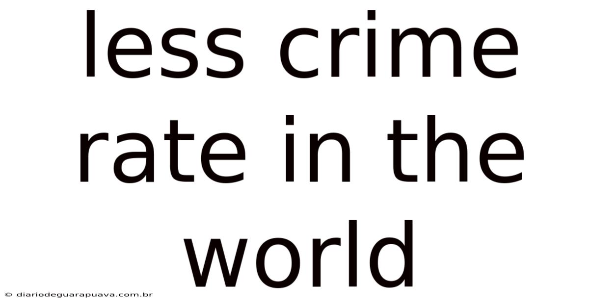 Less Crime Rate In The World