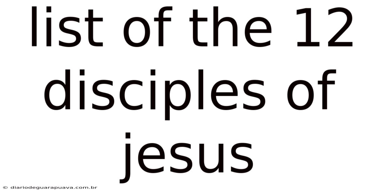 List Of The 12 Disciples Of Jesus