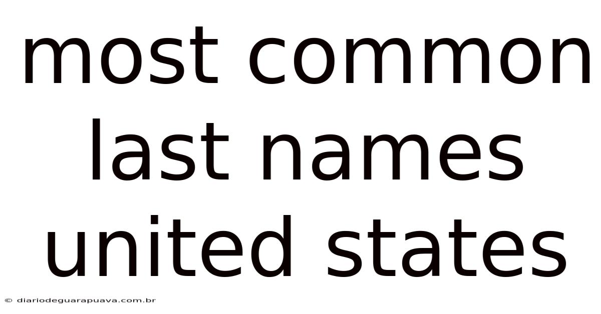 Most Common Last Names United States