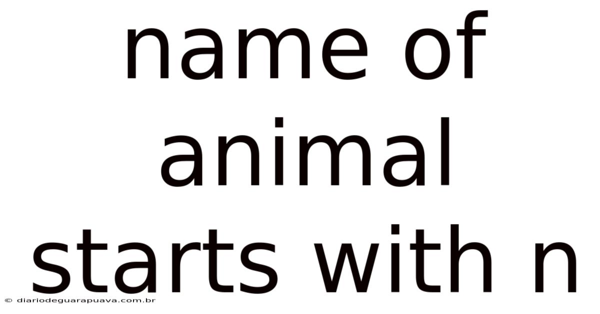 Name Of Animal Starts With N