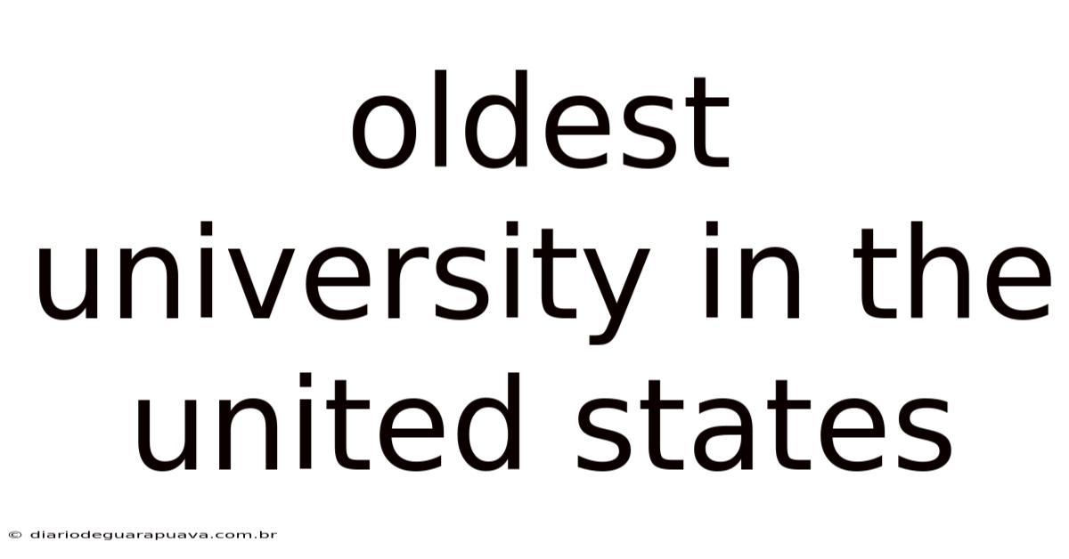 Oldest University In The United States