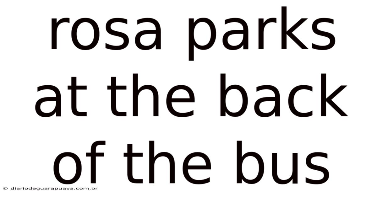 Rosa Parks At The Back Of The Bus