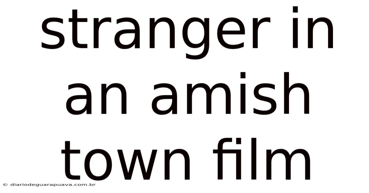 Stranger In An Amish Town Film