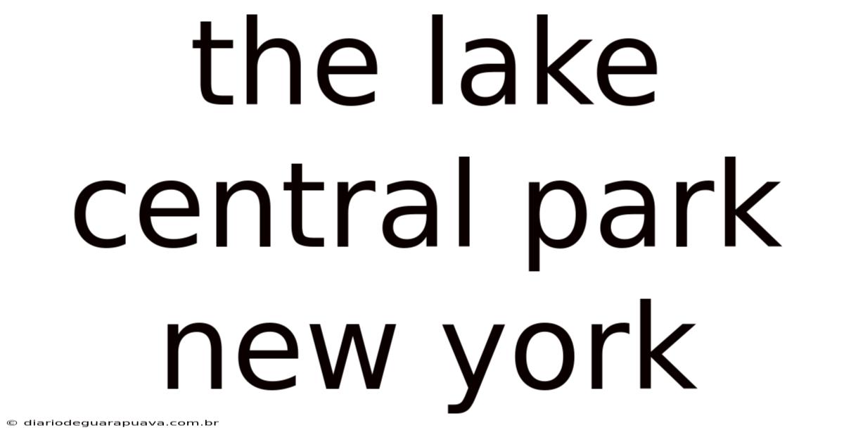 The Lake Central Park New York