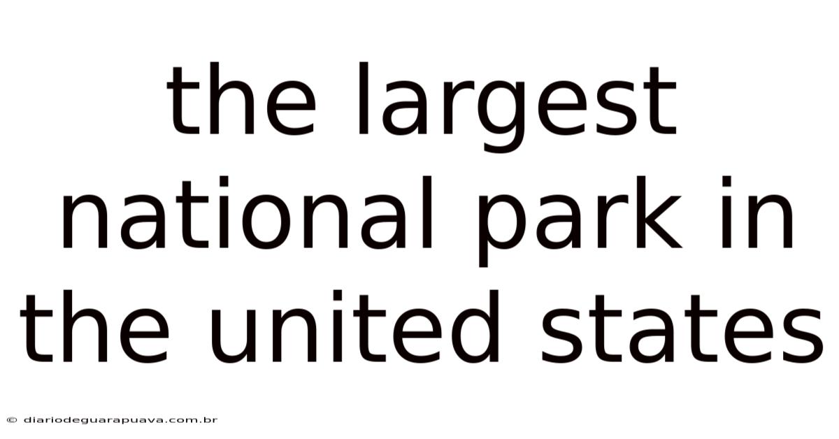 The Largest National Park In The United States