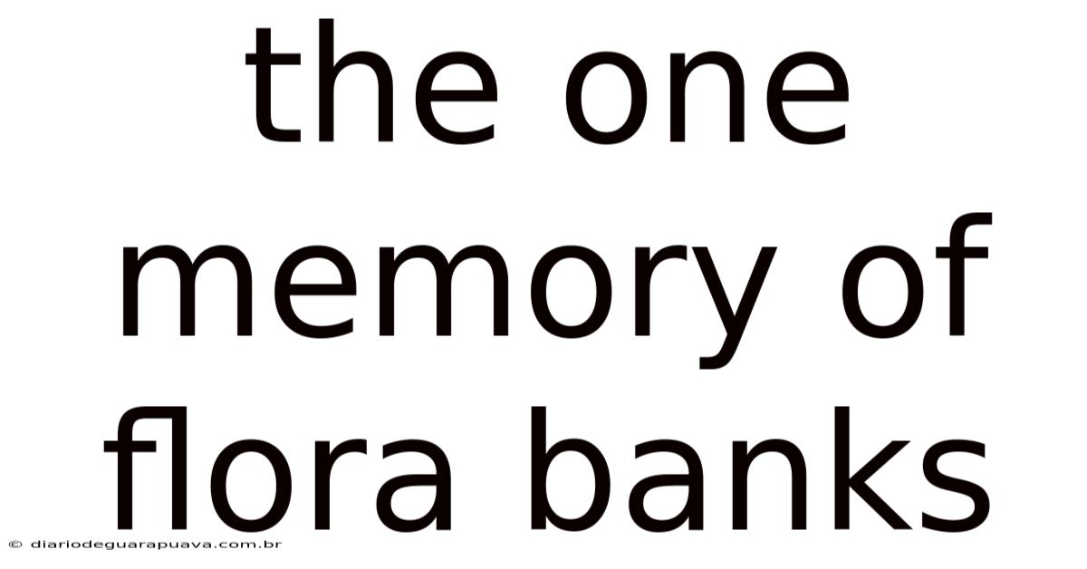 The One Memory Of Flora Banks