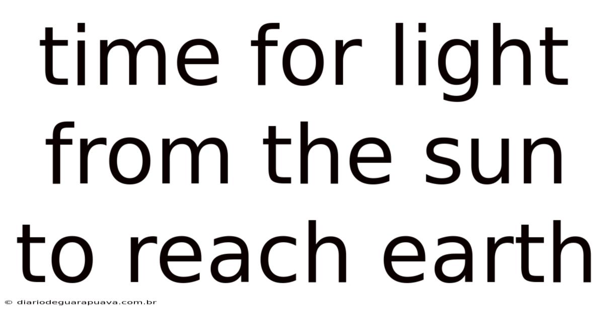 Time For Light From The Sun To Reach Earth