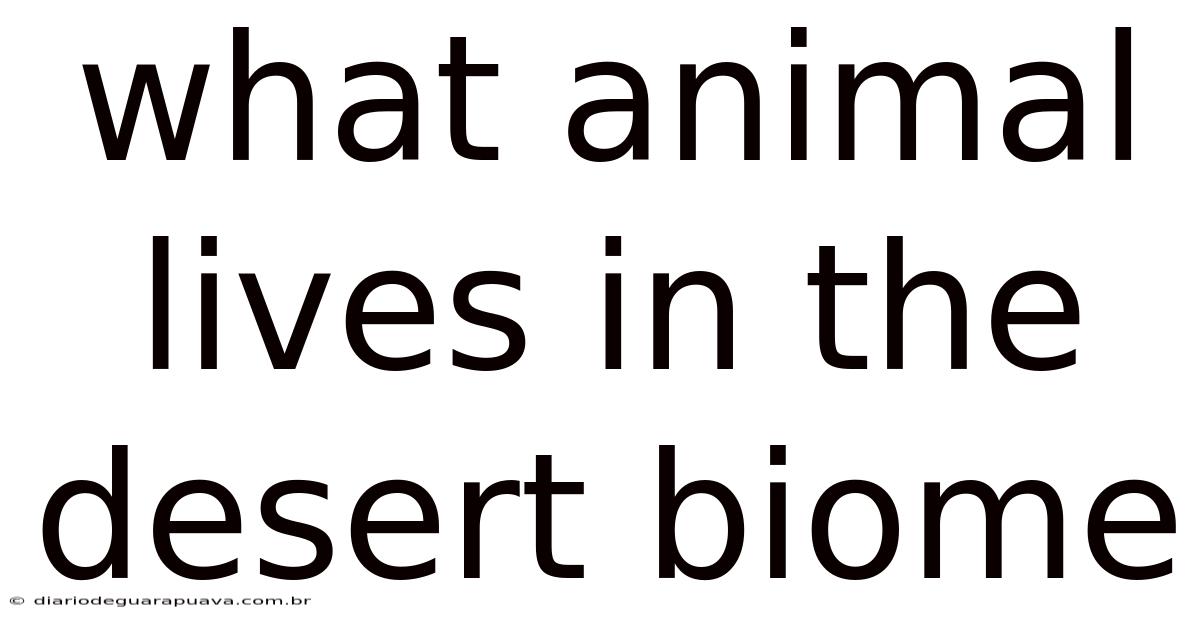 What Animal Lives In The Desert Biome