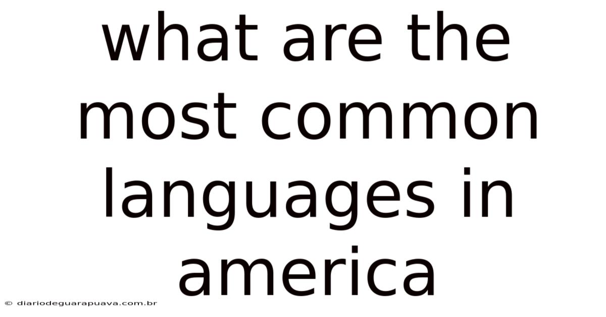 What Are The Most Common Languages In America