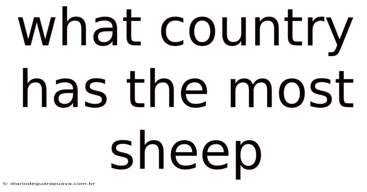 What Country Has The Most Sheep