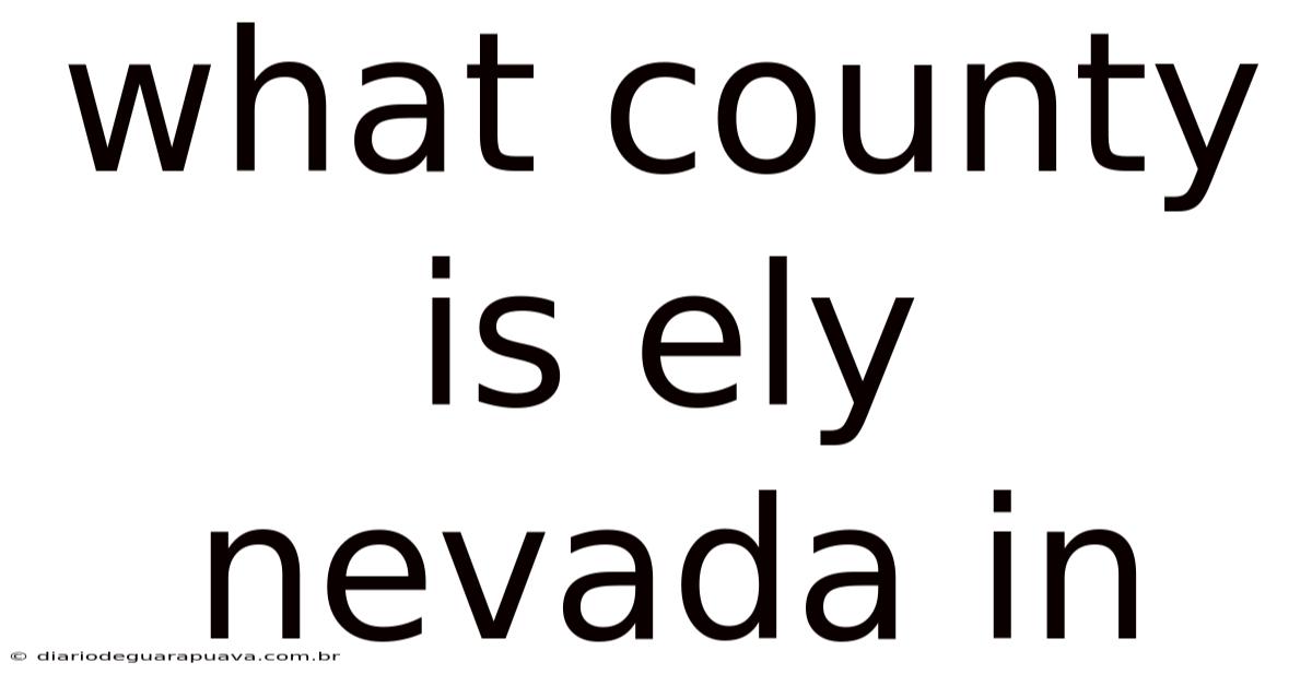 What County Is Ely Nevada In