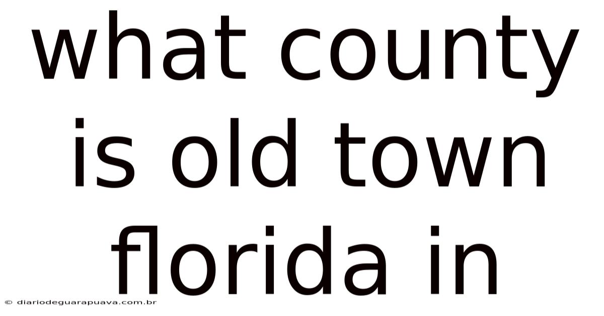 What County Is Old Town Florida In