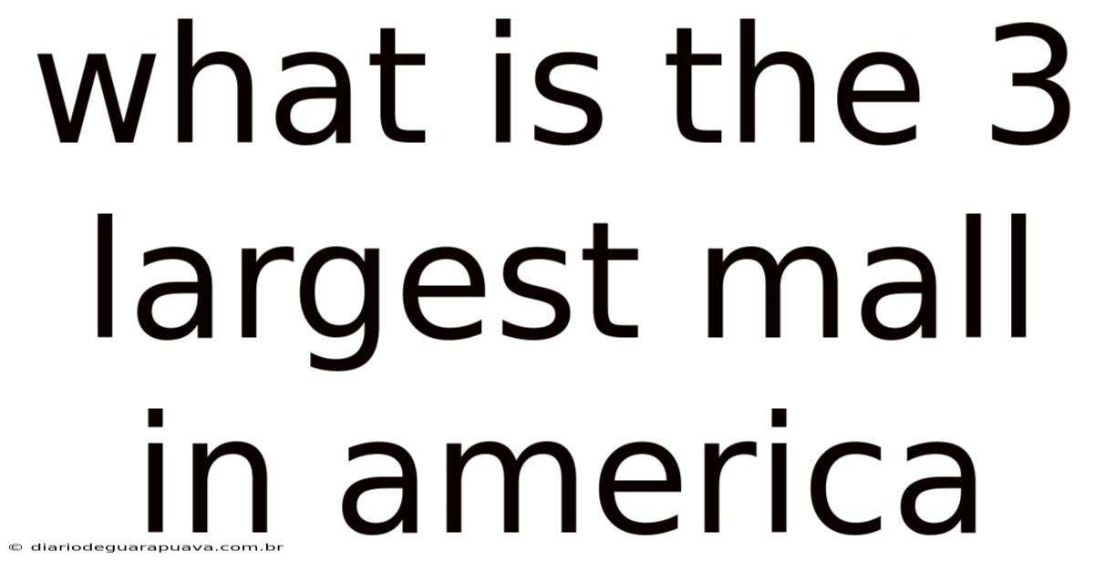 What Is The 3 Largest Mall In America