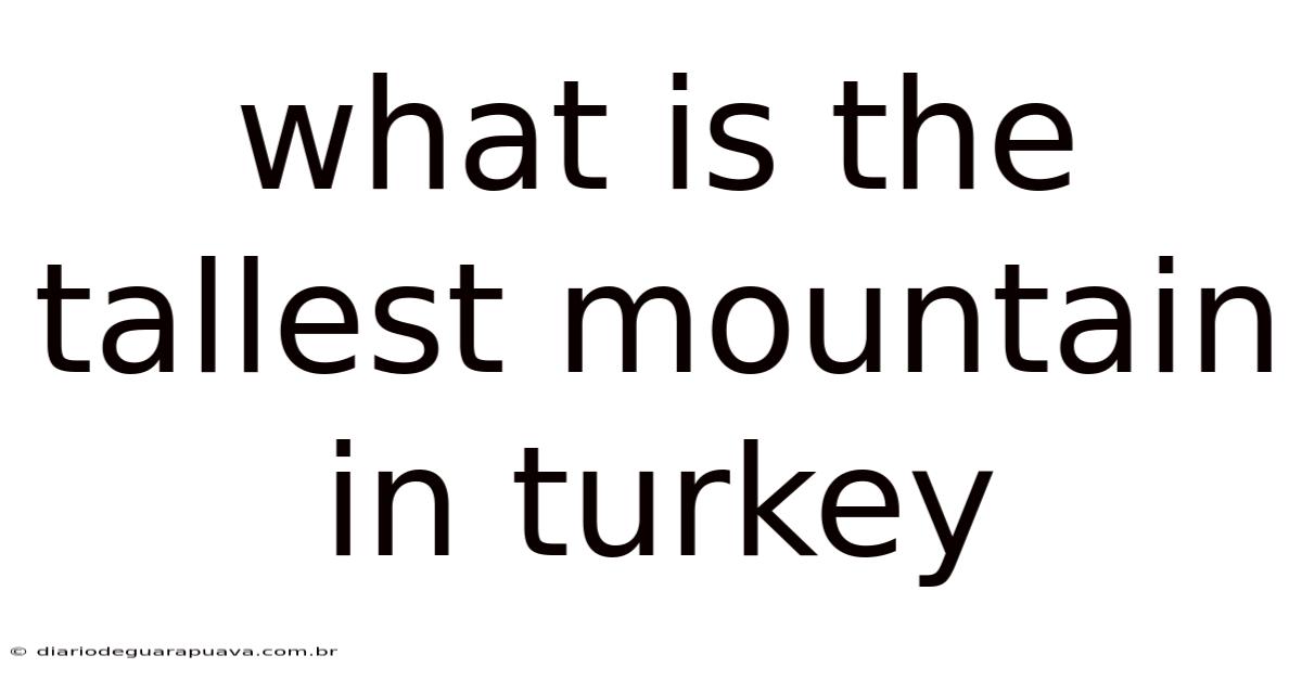 What Is The Tallest Mountain In Turkey