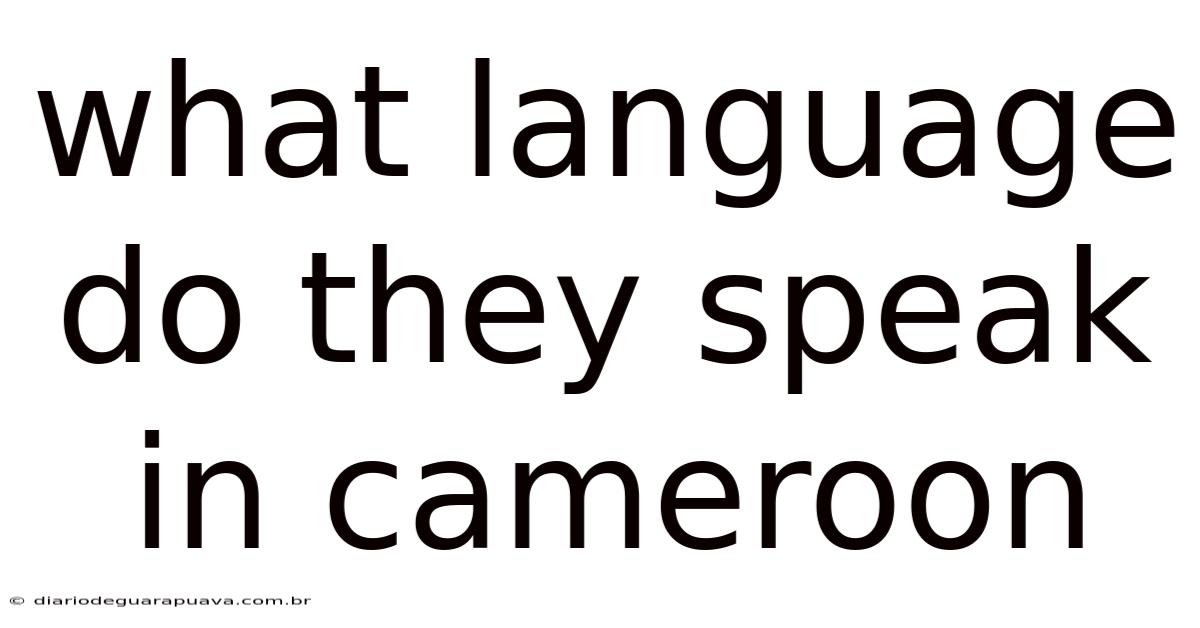 What Language Do They Speak In Cameroon
