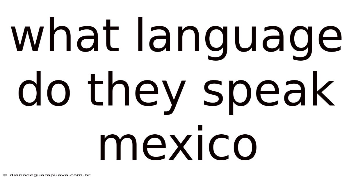 What Language Do They Speak Mexico