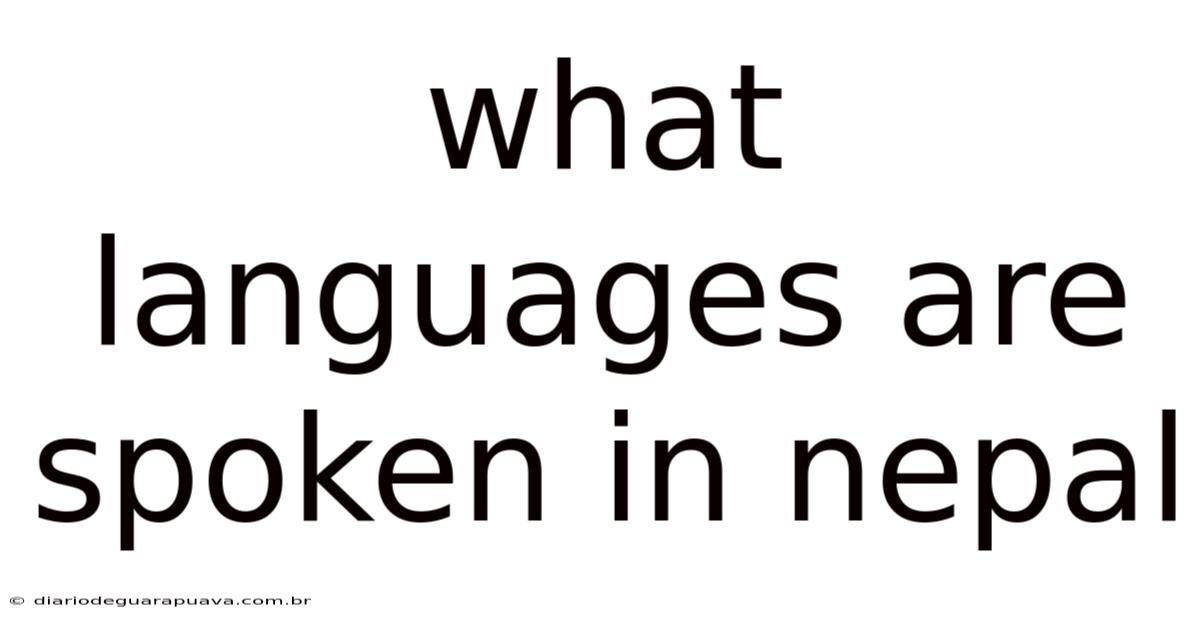 What Languages Are Spoken In Nepal