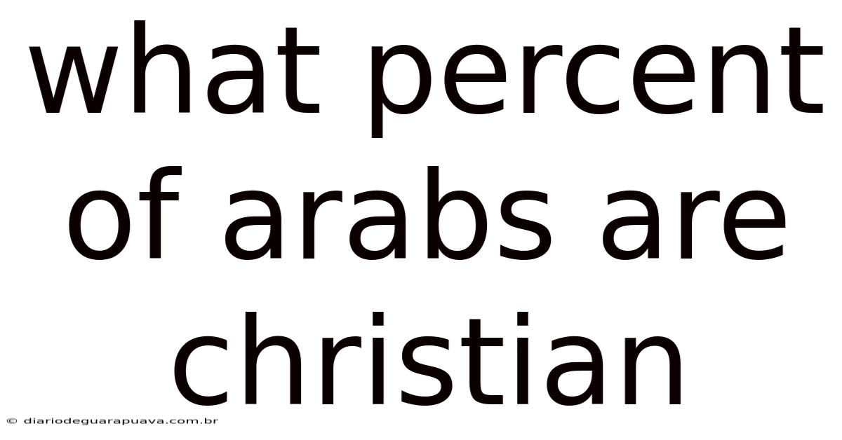 What Percent Of Arabs Are Christian
