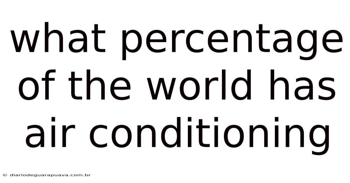 What Percentage Of The World Has Air Conditioning