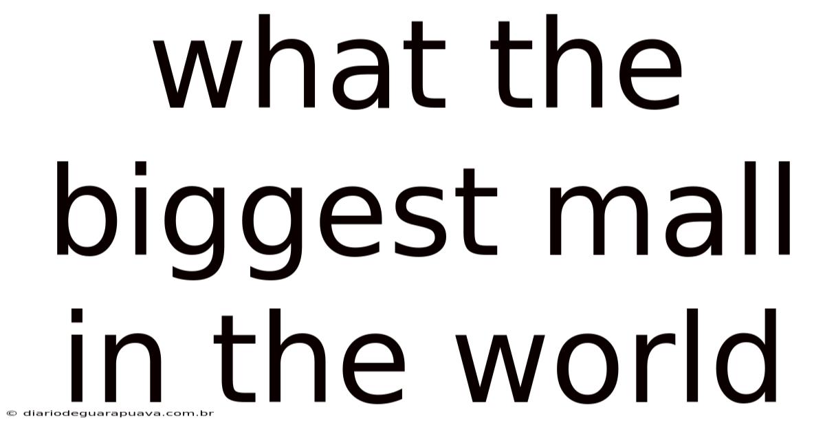 What The Biggest Mall In The World