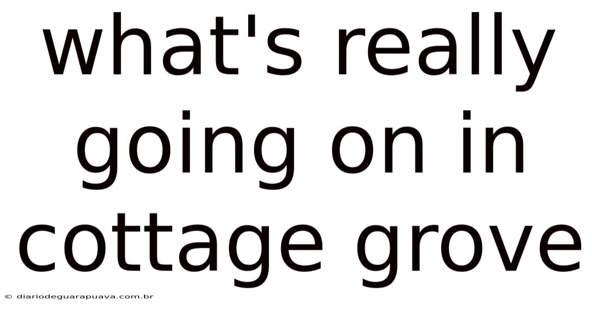 What's Really Going On In Cottage Grove
