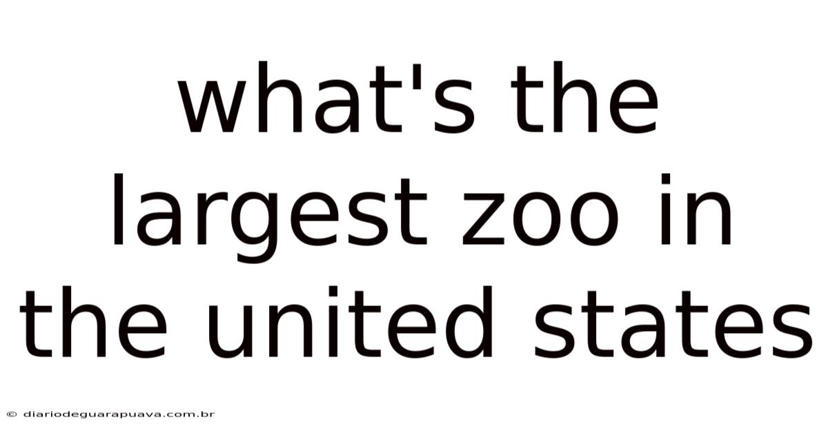 What's The Largest Zoo In The United States