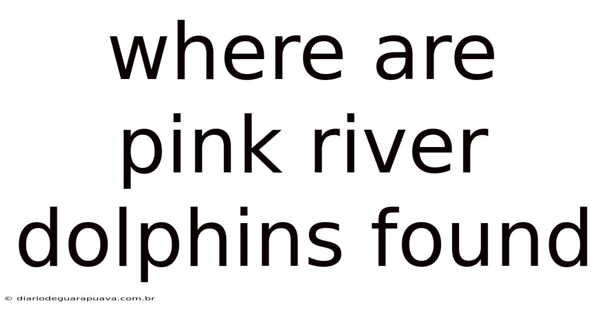 Where Are Pink River Dolphins Found