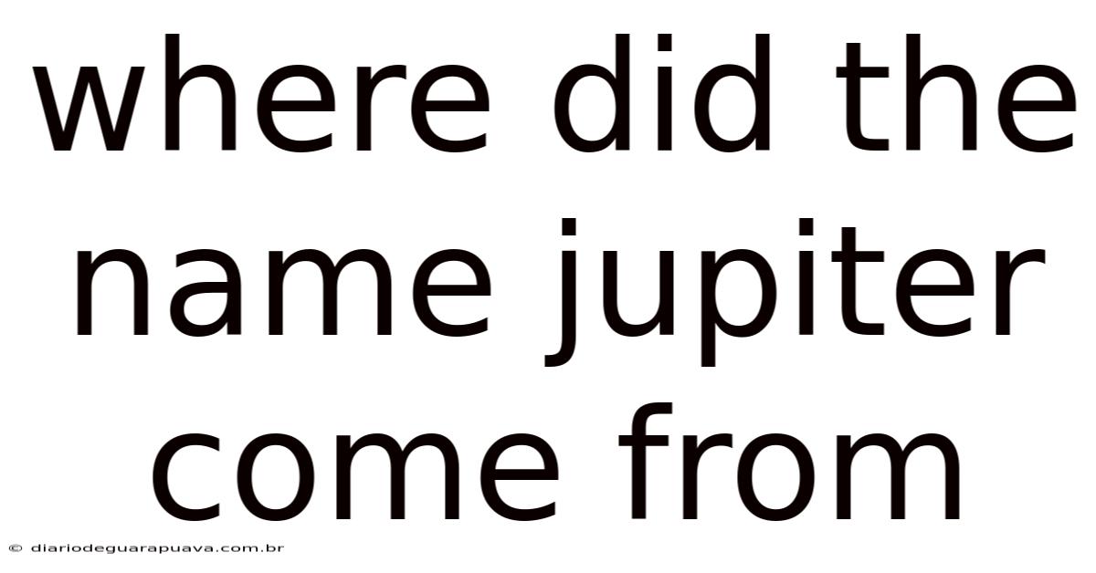 Where Did The Name Jupiter Come From