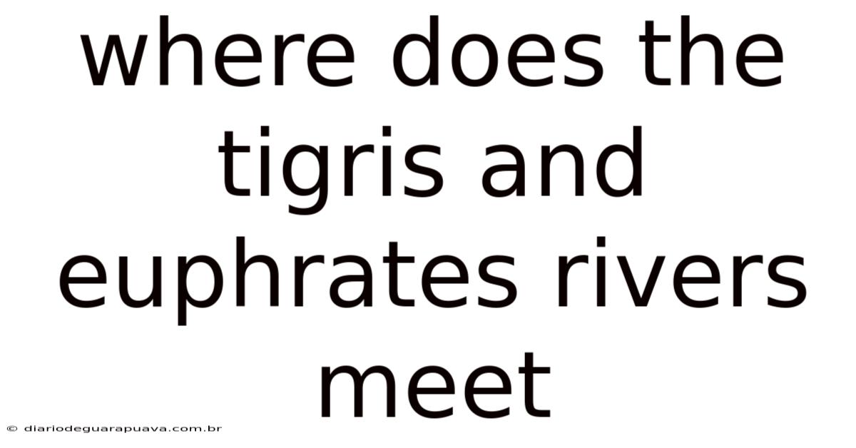 Where Does The Tigris And Euphrates Rivers Meet