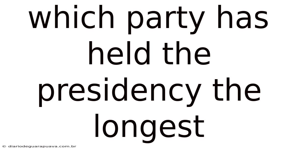 Which Party Has Held The Presidency The Longest